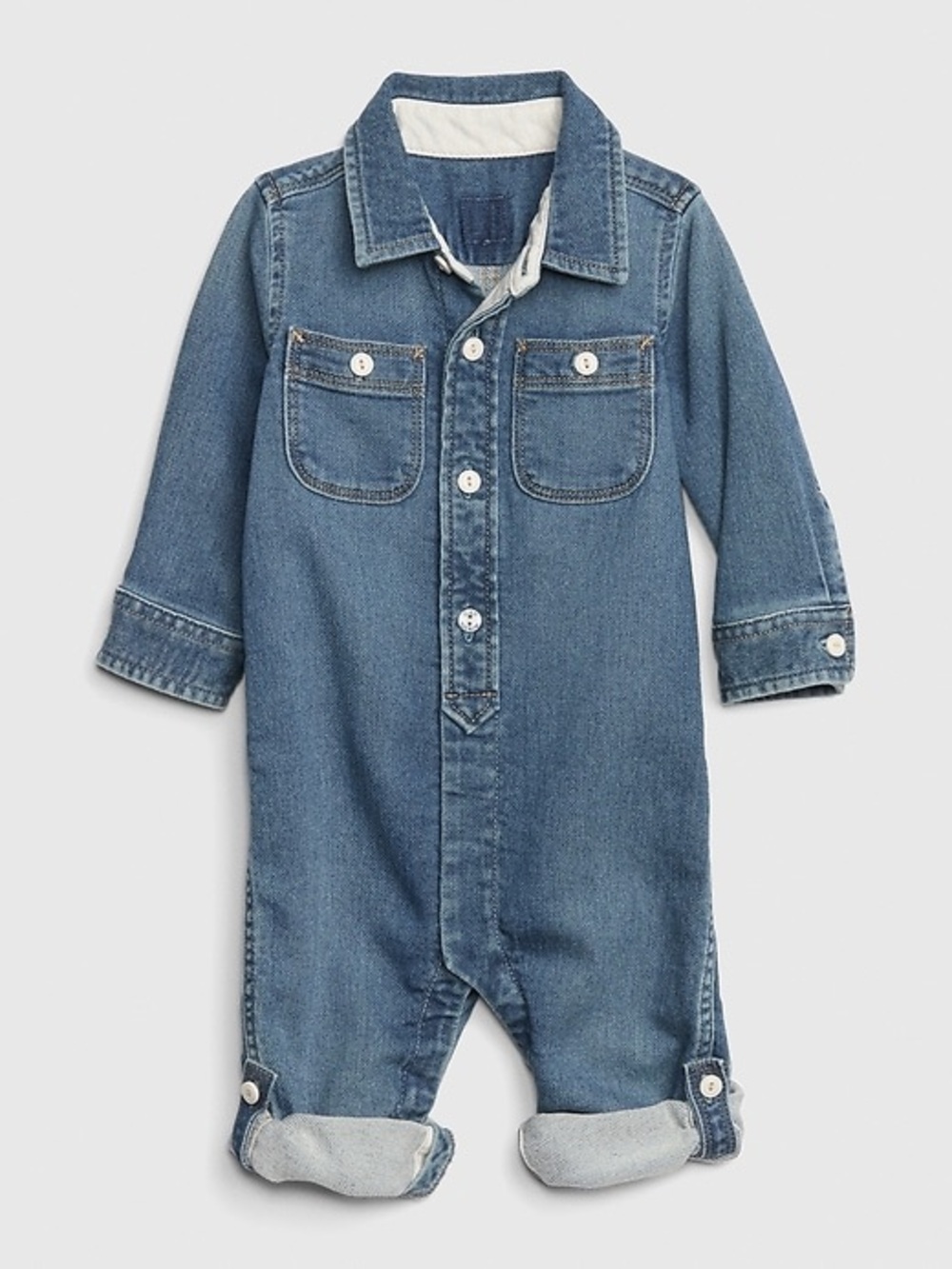 GAP Classic Denim Baby Romper - Blue